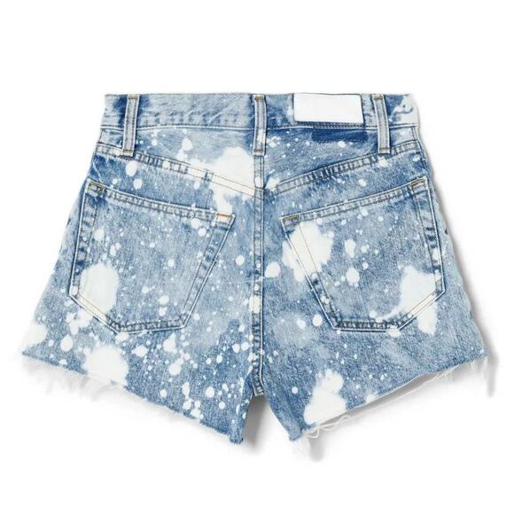 RE/DONE 70's High Rise Splashed Bleached Effect Denim Shorts Size 28 NEW - Picture 10 of 11